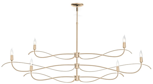 Willow 59.4" Wide 6.Light Large Soft Gold Chandelier