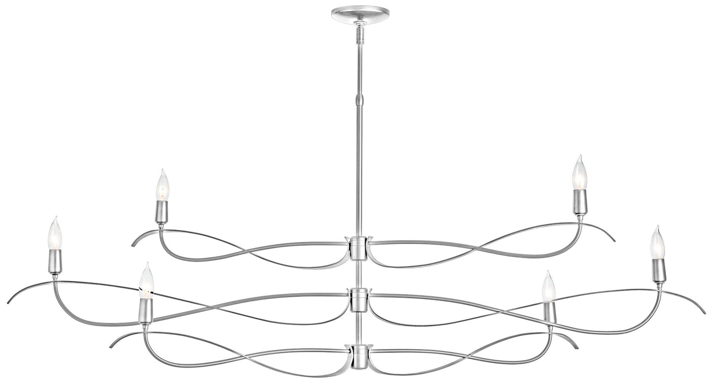 Willow 59.4" Wide 6.Light Large Sterling Chandelier