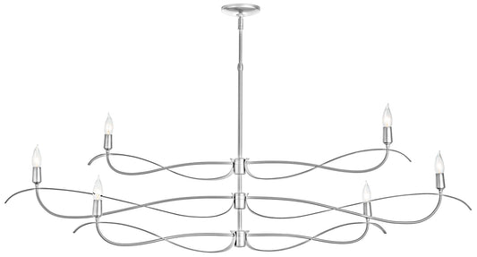 Willow 59.4" Wide 6.Light Large Sterling Chandelier