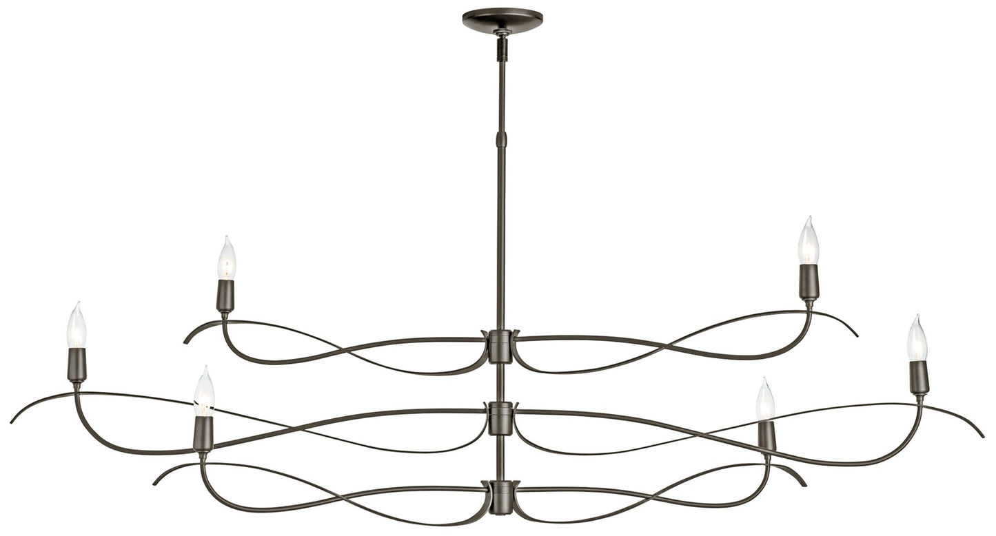 Willow 6-Light Large Chandelier - Bronze Finish - Standard Overall Height