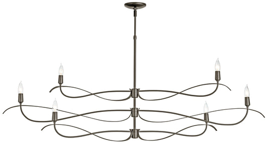 Willow 6-Light Large Chandelier - Bronze Finish - Standard Overall Height