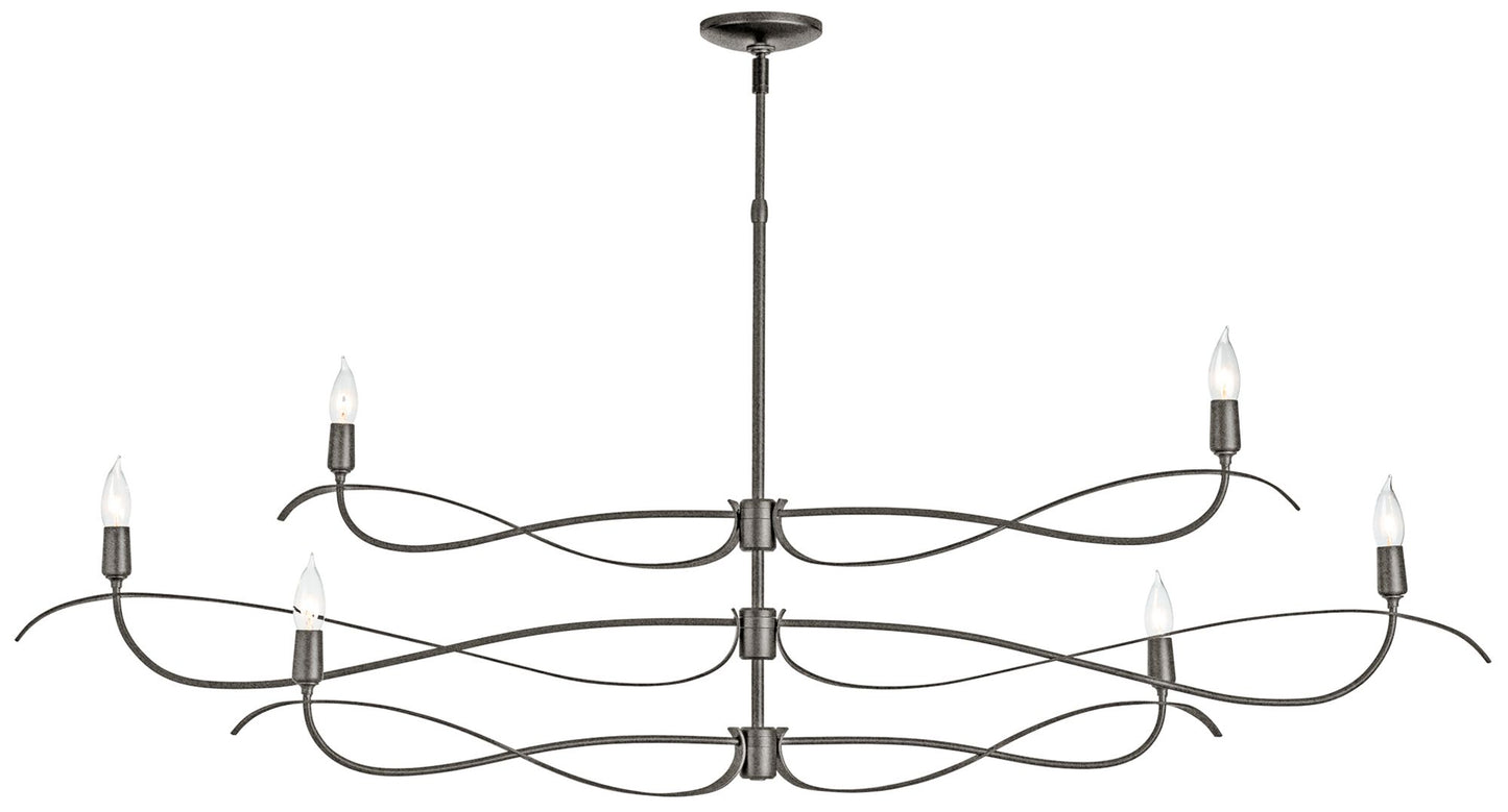 Willow 6-Light Large Chandelier - Iron Finish - Standard Overall Height