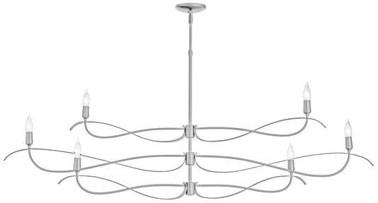 Willow 6-Light Large Chandelier - Platinum Finish - Standard Overall Height