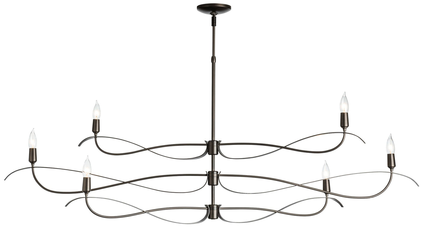 Willow 6-Light Large Chandelier - Smoke Finish - Standard Overall Height