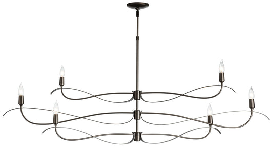 Willow 6-Light Large Chandelier - Smoke Finish - Standard Overall Height