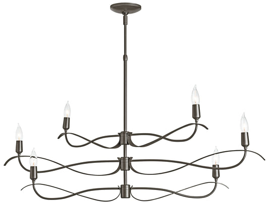 Willow 6-Light Small Chandelier - Bronze Finish - Standard Overall Height