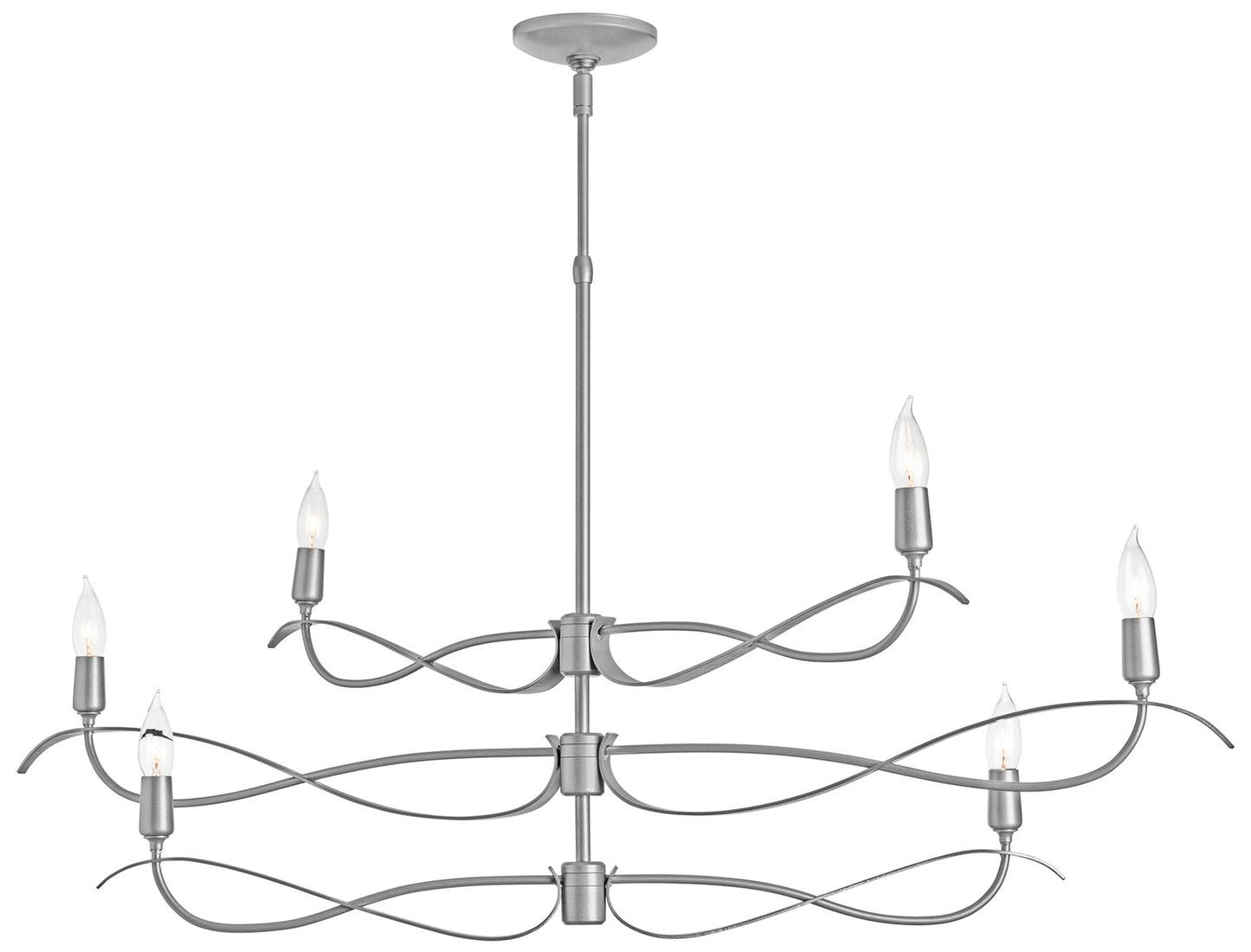 Willow 6-Light Small Chandelier - Platinum Finish - Standard Overall Height