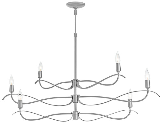 Willow 6-Light Small Chandelier - Platinum Finish - Standard Overall Height