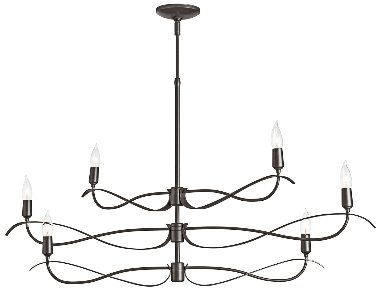 Willow 6-Light Small Chandelier - Smoke Finish - Standard Overall Height