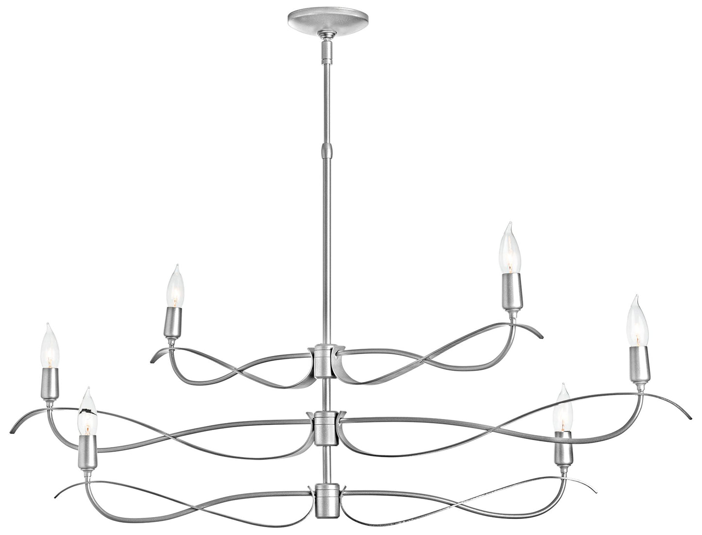 Willow 6-Light Small Chandelier - Sterling Finish - Standard Overall Height