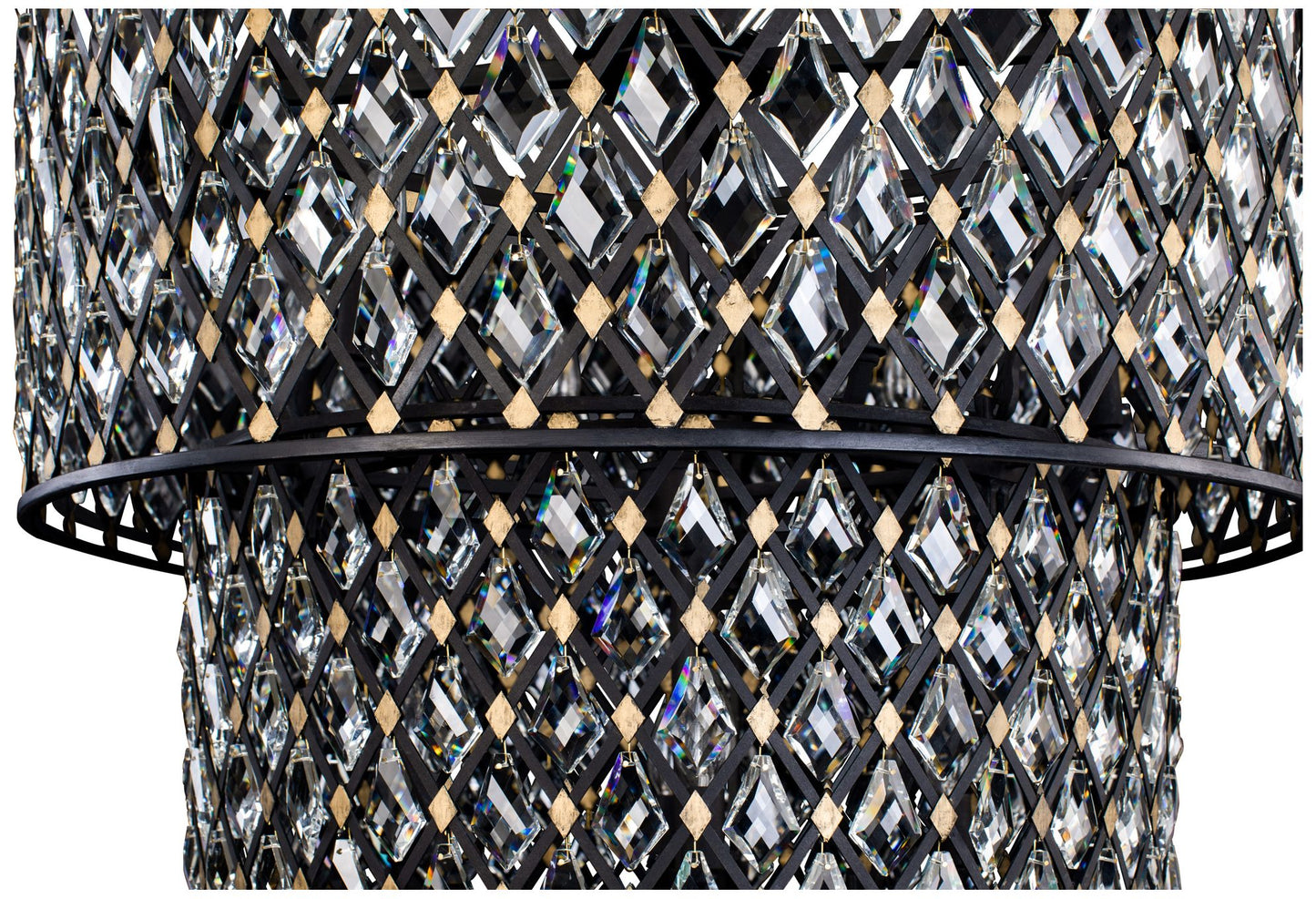 Windsor 31 3/4"W Carbon Crystal 13-Light 3-Tier Chandelier