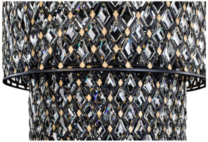 Windsor 31 3/4"W Carbon Crystal 13-Light 3-Tier Chandelier