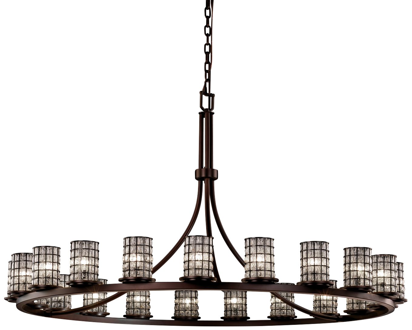 Wire Glass Dakota 60" W Dark Bronze 21-Light Chandelier