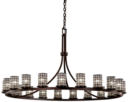 Wire Glass Dakota 60" W Dark Bronze 21-Light Chandelier