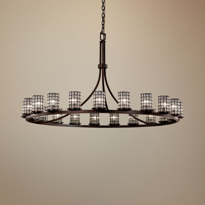 Wire Glass Dakota 60" W Dark Bronze 21-Light Chandelier