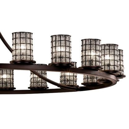 Wire Glass Dakota 60" W Dark Bronze 21-Light Chandelier