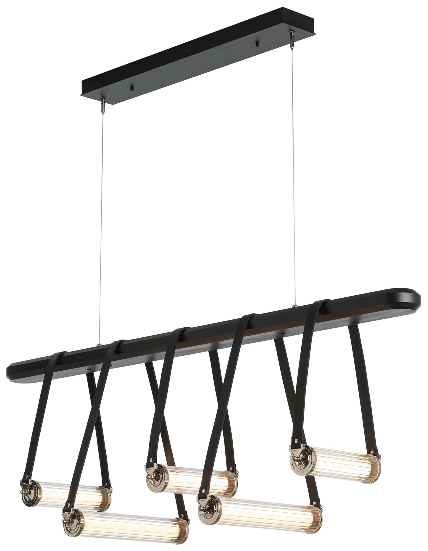 York Linear 5-Light LED Pendant - Nickel - Black - Black - Clear - Standard