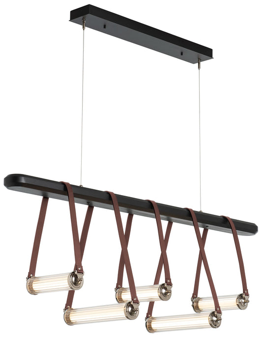 York Linear 5-Light LED Pendant - Nickel - Brown - Black - Clear - Standard
