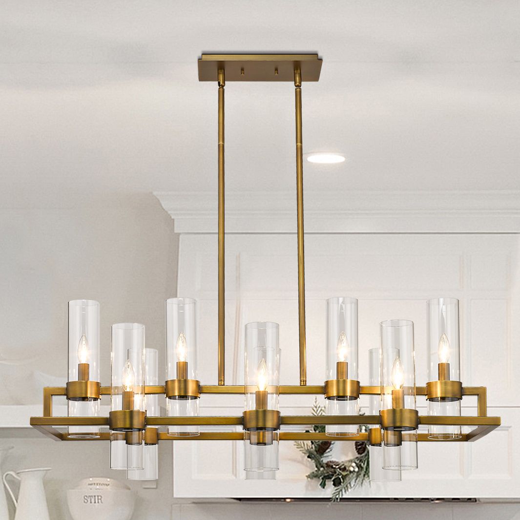 Z-Lite 10 Light Chandelier in Rubbed Brass Finish