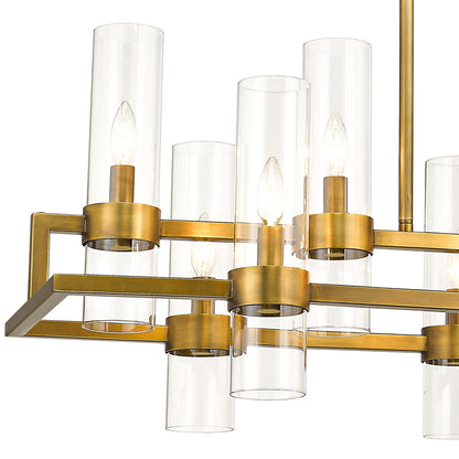 Z-Lite 10 Light Chandelier in Rubbed Brass Finish