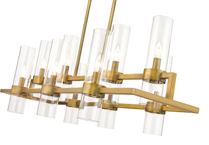 Z-Lite 10 Light Chandelier in Rubbed Brass Finish