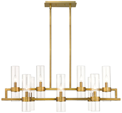 Z-Lite 10 Light Chandelier in Rubbed Brass Finish