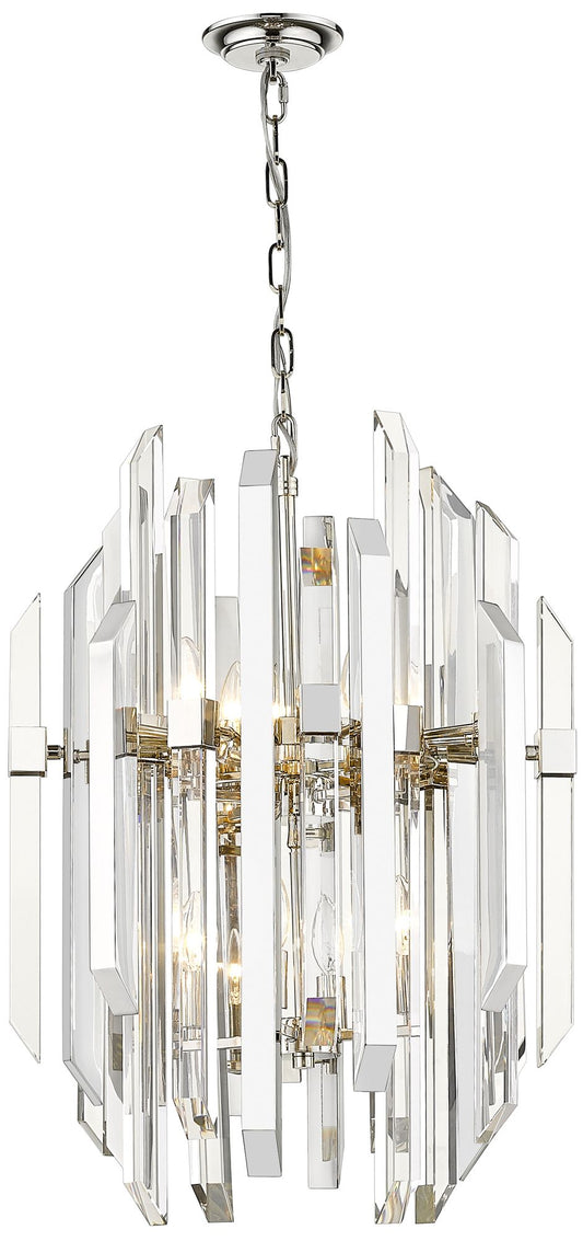 Z-Lite 9 Light Pendant in Polished Nickel Finish