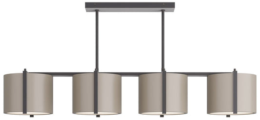 Zachary 52" Wide English Bronze 4-Light Linear Chandelier