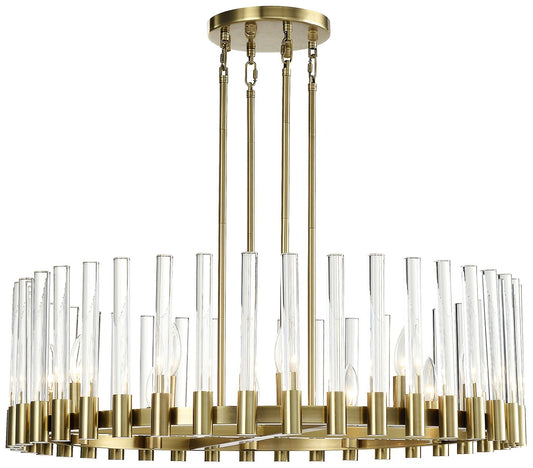 Zeev Julian 32" Wide Aged Brass 12-Light Chandelier