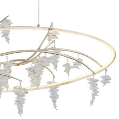 Zeev Orchard 48"W Silver Leaf w/ Antique Gold LED Chandelier