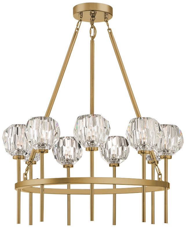 Zeev Parisian 26" Wide Aged Brass 9-Light Round Chandelier