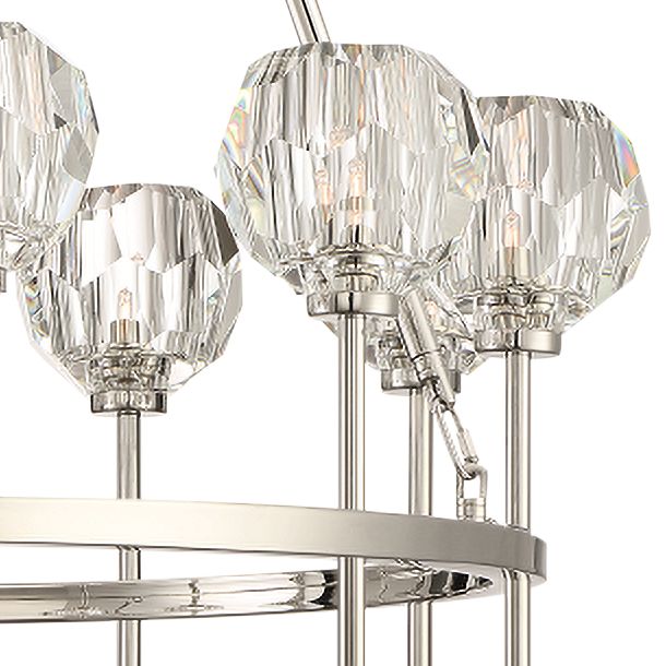 Zeev Parisian 26"W Polished Nickel 9-Light Round Chandelier