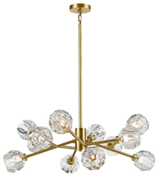 Zeev Parisian 35"W Aged Brass 12-Light Sputnik Chandelier